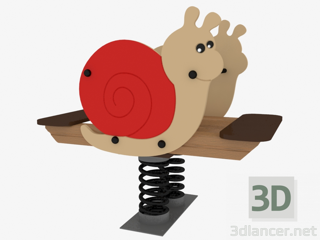 3D Modell Schaukelstuhl eines Kinderspielplatzes Schnecke (6133) - Vorschau