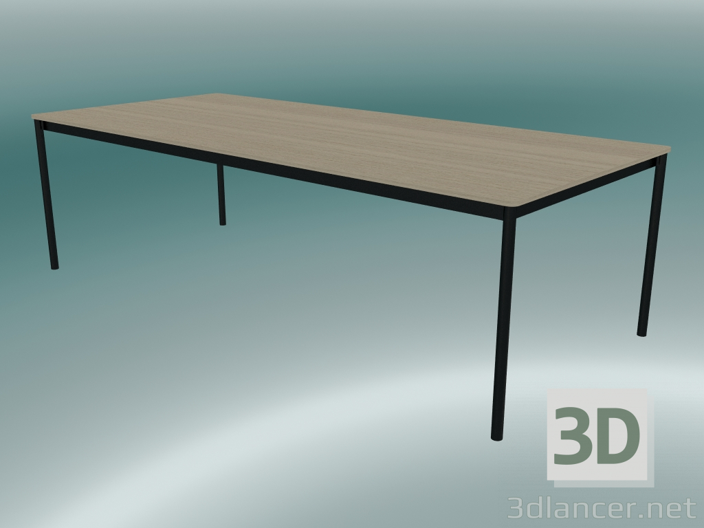 3D Modell Rechteckiger Tischfuß 250x110 cm (Eiche, Schwarz) - Vorschau