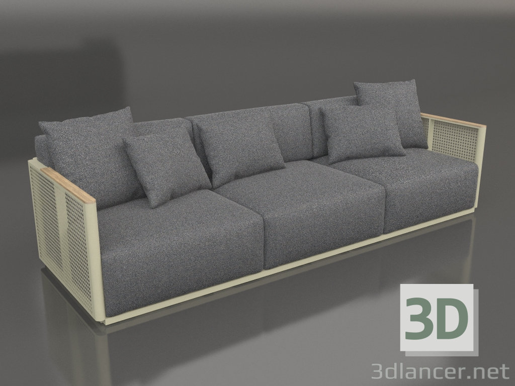 3d model 3-seater sofa (Gold) - preview