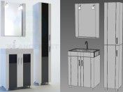 Mobília do banheiro Edelform, série de vidro, linha Neo