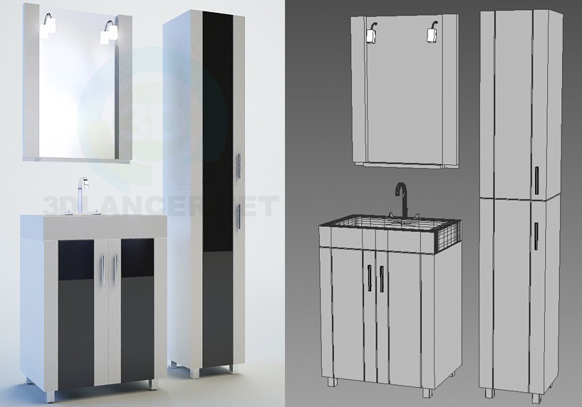 modèle 3D Meubles de salle de bains Edelform, série de verre, ligne Neo - preview
