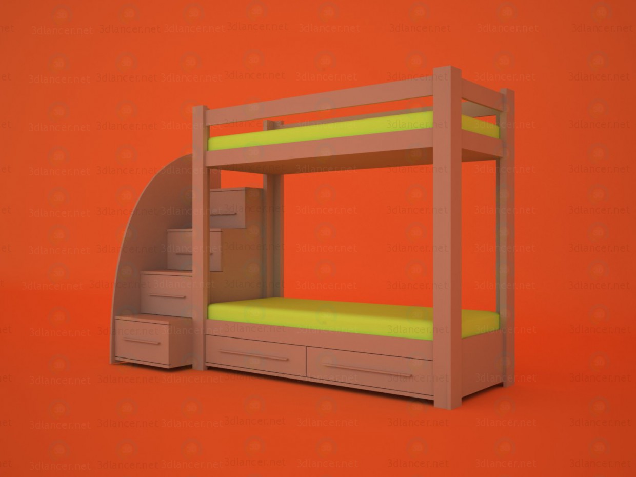 modello 3D Letto a castello letto - anteprima