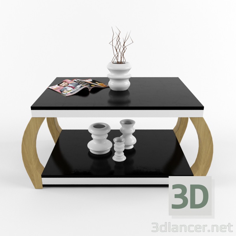 modello 3D Caffè tavolo con - anteprima
