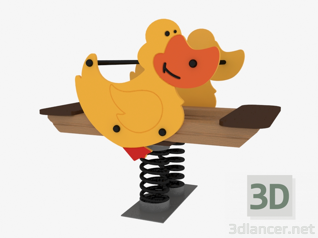 Modelo 3d Cadeira de balanço do parque infantil para as crianças pato (6134) - preview