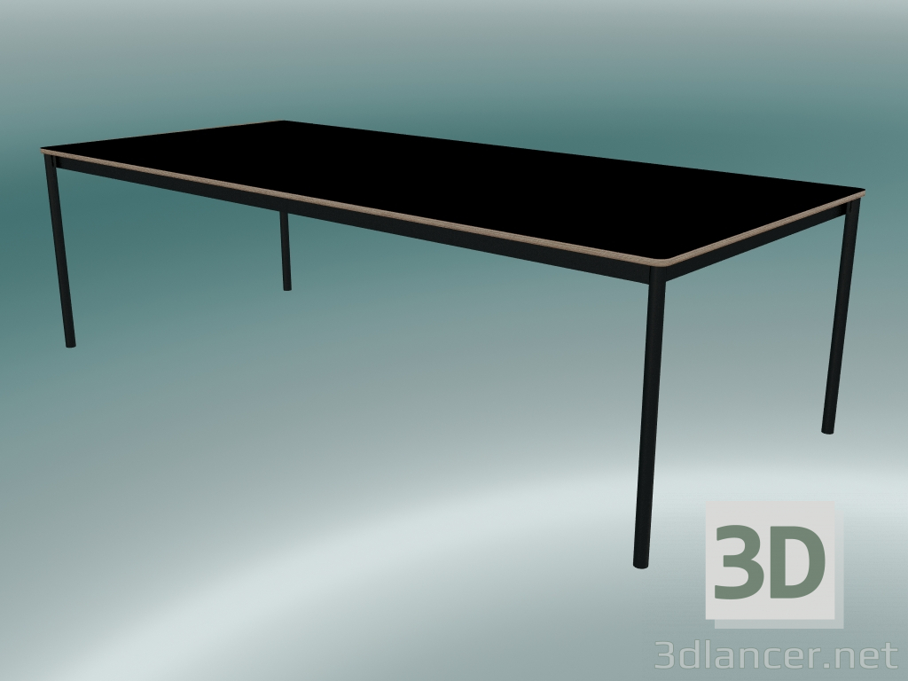 modello 3D Tavolo rettangolare Base 250x110 cm (Nero, Compensato, Nero) - anteprima