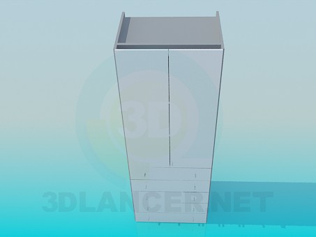 3d model Cabinet with drawers at the bottom - preview