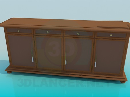 3d model The long drawer pedestal - preview