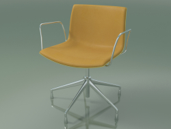 Stuhl 2046 (5 Beine, mit Armlehnen, Chrom, mit Frontverkleidung, Polypropylen PO00415)