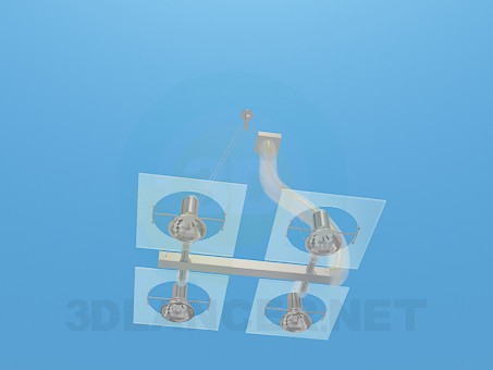3 डी मॉडल हलोजन लैंप के साथ झूमर - पूर्वावलोकन