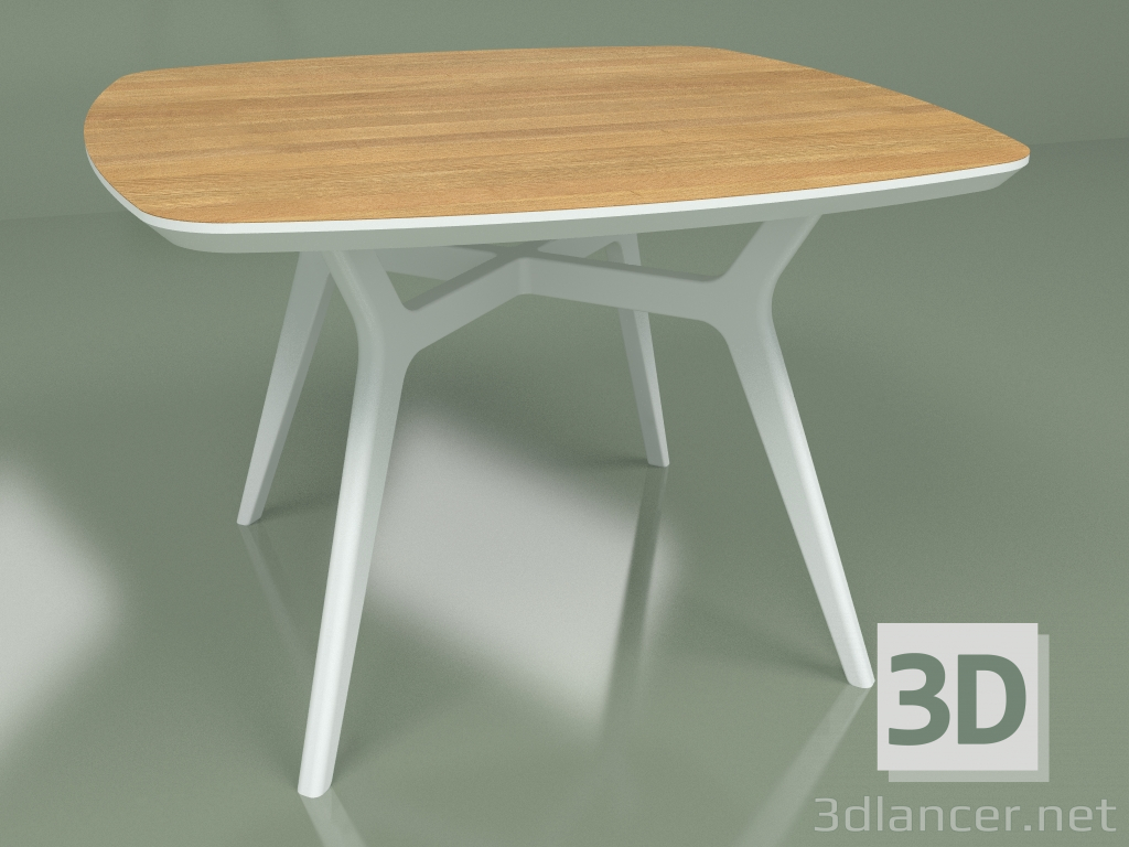 3D modeli Yemek masası Lars Meşe (beyaz, 1100x1100) - önizleme