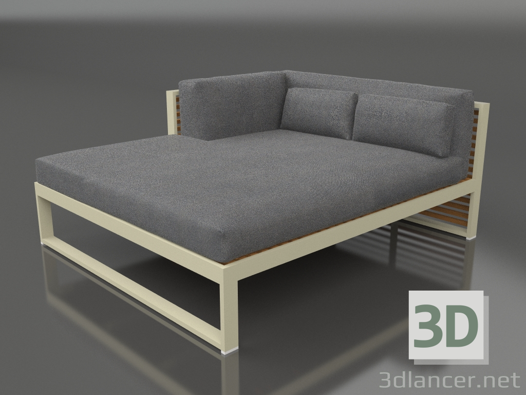 Modelo 3d Sofá modular XL, seção 2 esquerda, madeira artificial (Ouro) - preview
