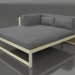 Modelo 3d Sofá modular XL, seção 2 esquerda, madeira artificial (Ouro) - preview