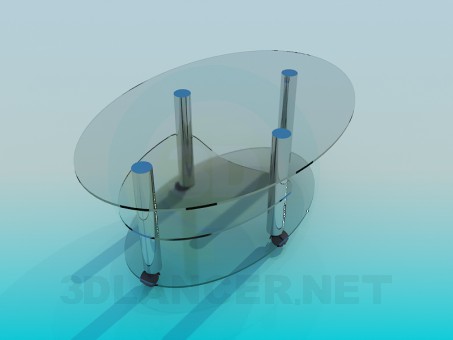 Modelo 3d Mesa de vidro - preview