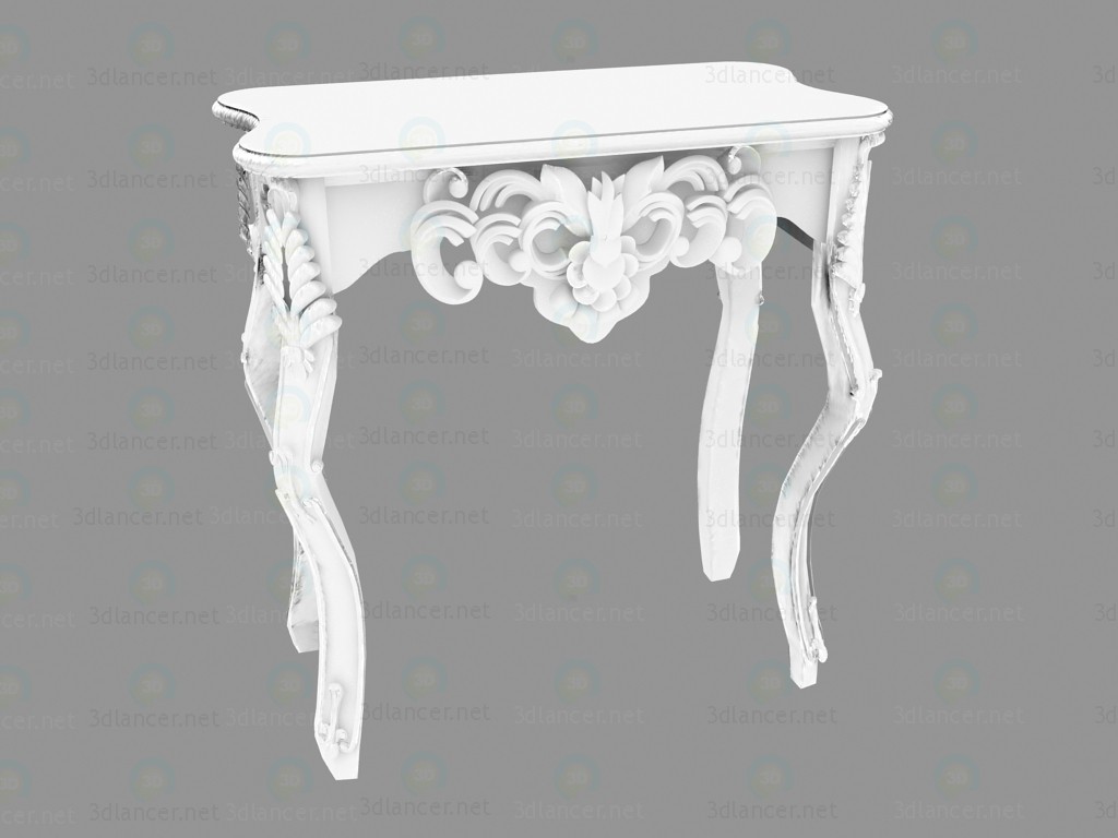 3d модель Стол пристенный Ornament White Glossy Small – превью