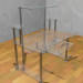 modello 3D Vetro metallo tavolo computer - anteprima
