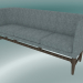 3d model Triple sofá Mayor (AJ5, H 82cm, 62x200cm, Roble aceitado ahumado, Hallingdal - 130) - vista previa