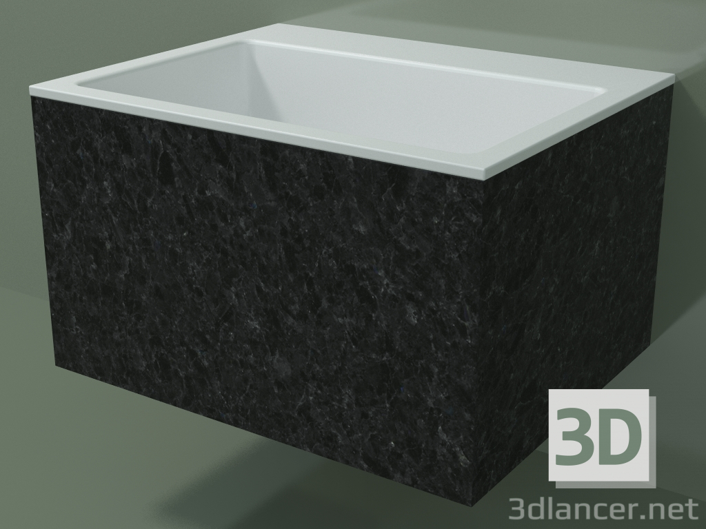 3d model Wall-mounted washbasin (02R132302, Nero Assoluto M03, L 60, P 48, H 36 cm) - preview