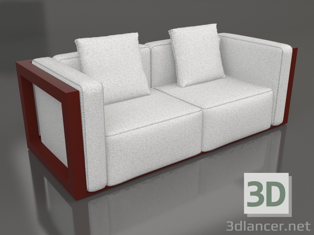 3D Modell Doppelsofa (Weinrot) - Vorschau