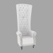 modèle 3D Chaise Queen blanc - preview