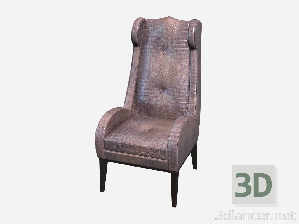 modello 3D Arte sedia coccodrillo da pelle stile Evans in deco - anteprima