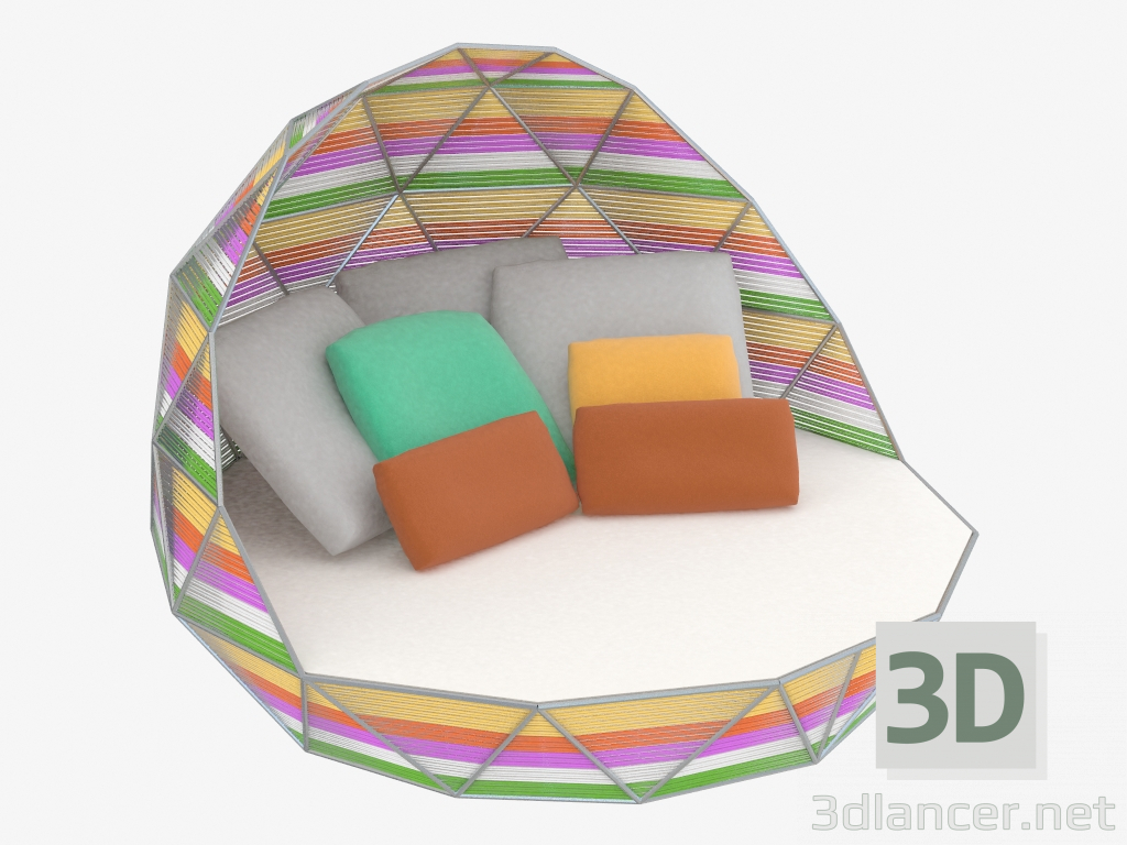 3d модель Диван-ліжко для відкритого повітря – превью