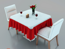Restaurant-Tisch mit zwei Stühlen
