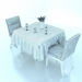 Restaurant-Tisch mit zwei Stühlen 3D-Modell kaufen - Rendern