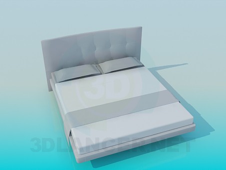 3D modeli Düşük Çift Kişilik Yatak - önizleme