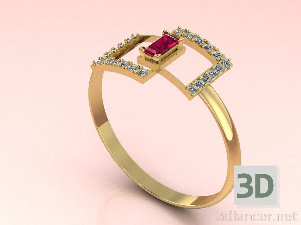 anillo de mujer 3D modelo Compro - render