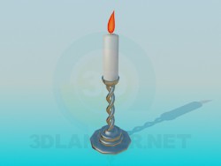 Горящая свеча в подсвечнике