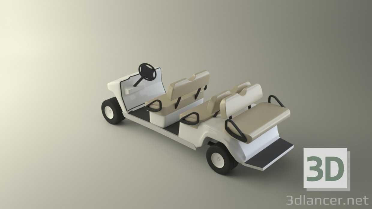 3d Motorized Golf buggy model buy - render