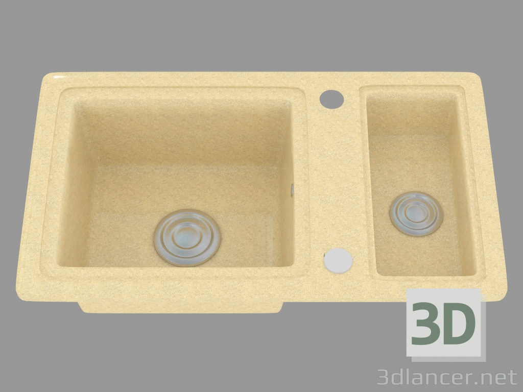 3D modeli Ülke mutfak lavabosu (ZQU 7513) - önizleme