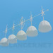 3d model Chandelier at 5 lamp shades - preview
