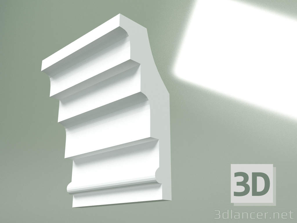 modello 3D Cornicione in gesso (zoccolo a soffitto) KT380 - anteprima