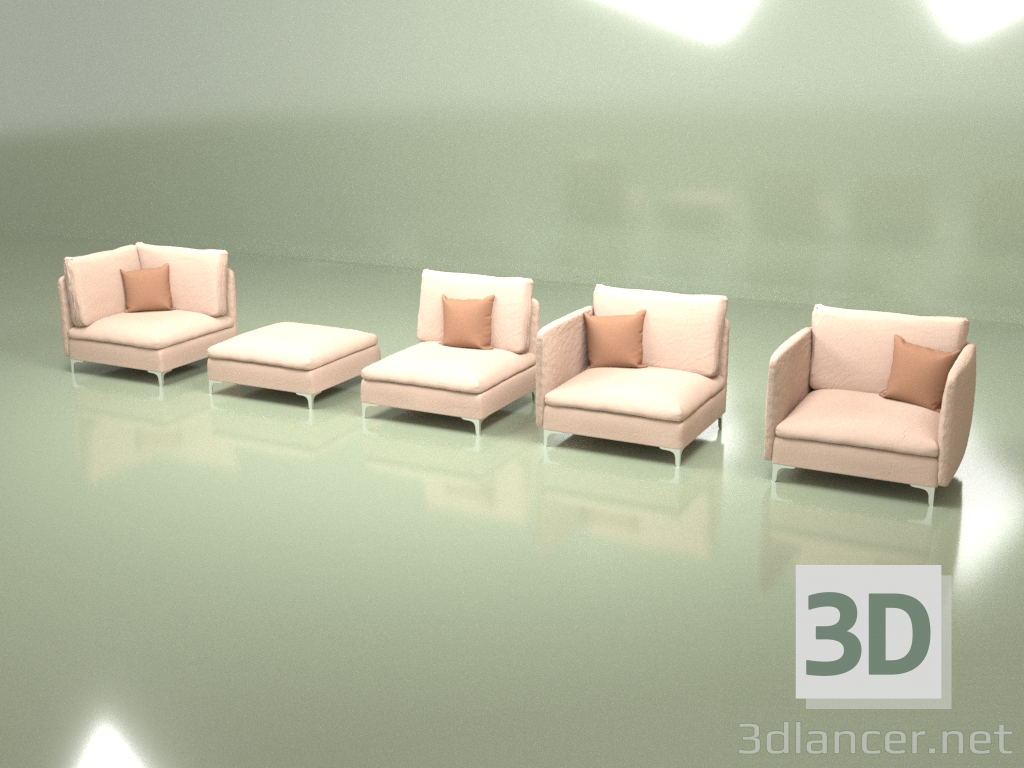 modèle 3D Modules de canapé Cosmo - preview