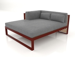XL modular sofa, section 2 left, artificial wood (Wine red)