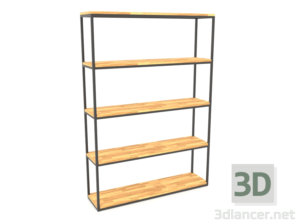 Modelo 3d Rack retangular grande (PISO DE MADEIRA, 120x30x170, 5 prateleiras) - preview