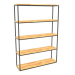 Modelo 3d Rack retangular grande (PISO DE MADEIRA, 120x30x170, 5 prateleiras) - preview