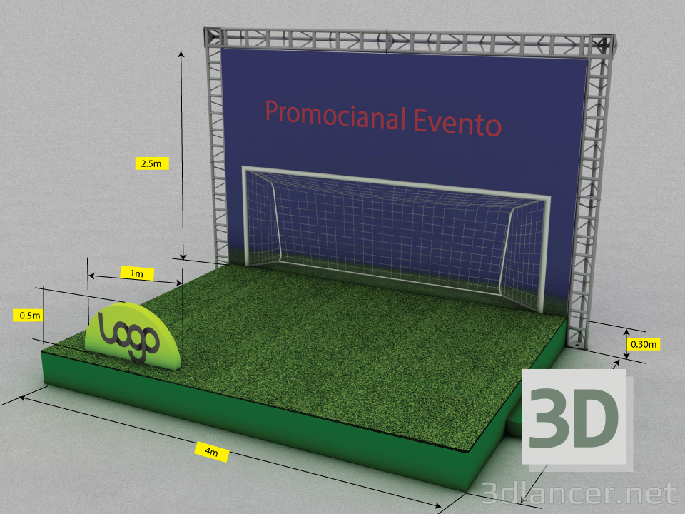 Modelo 3d stand promocional - preview