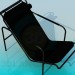 3d model Black metallic chaise - preview