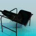 modèle 3D Chaise métallique noir - preview