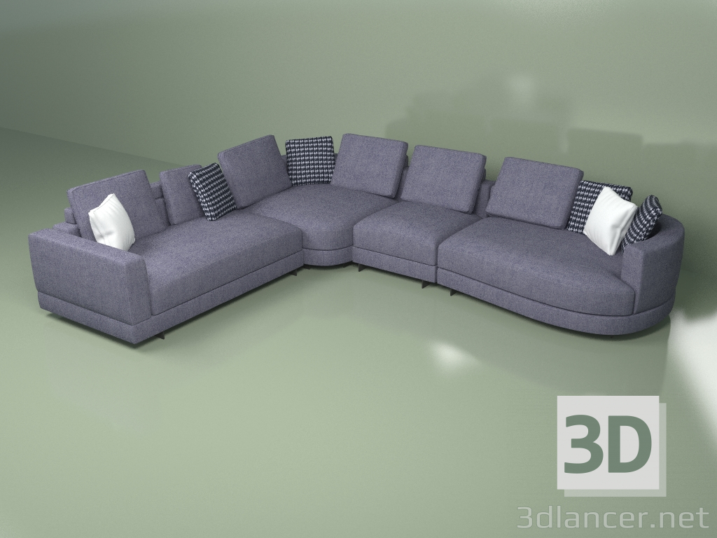 modèle 3D Canapé d'angle Daniel - preview