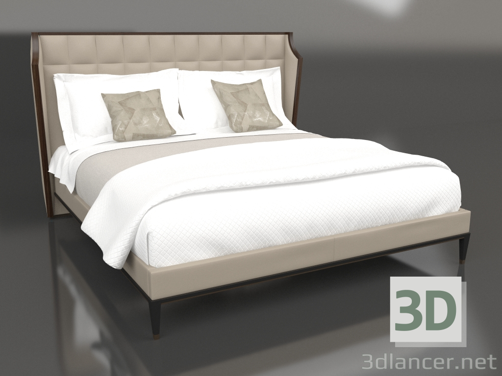 3d модель Кровать двуспальная (Е201) – превью
