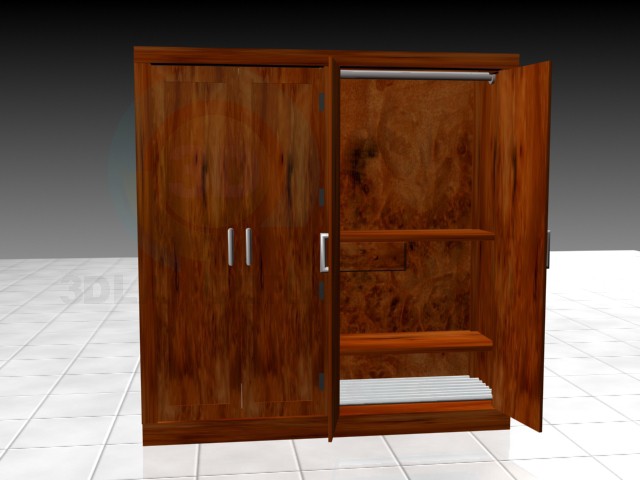 3d модель шкаф для спальни – превью