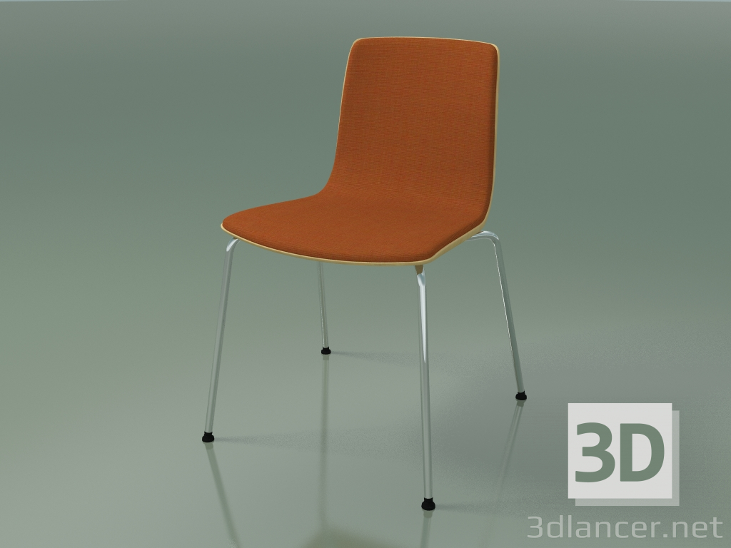 modèle 3D Chaise 3934 (4 pieds en métal, garniture avant, bouleau naturel) - preview