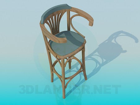 3D Modell Barhocker aus Holz - Vorschau