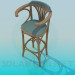3d model Wooden bar stool - preview