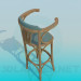 3d model Wooden bar stool - preview