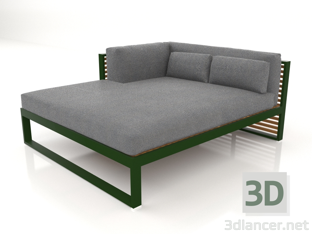 modèle 3D Canapé modulable XL, section 2 gauche, bois artificiel (Vert bouteille) - preview