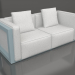 3d model 2-seater sofa (Blue gray) - preview